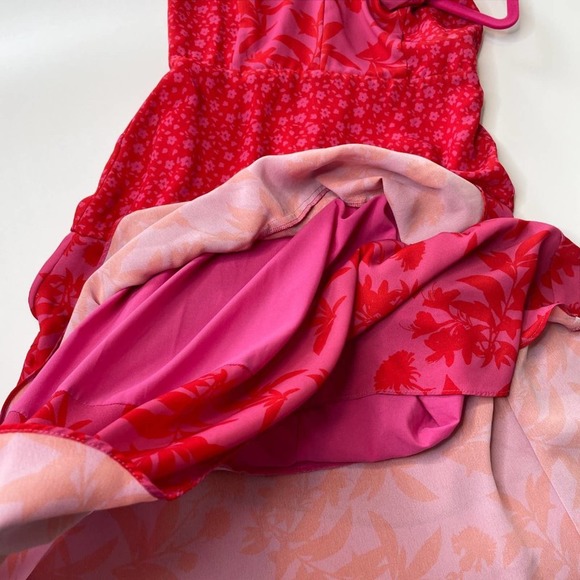 Sam Edelman Pink Mixed Floral Sleeveless Tiered Midi Dress 0 - Picture 11 of 14